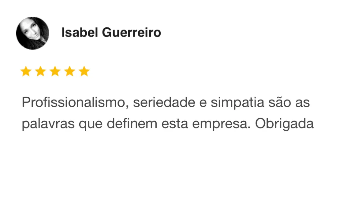 Avaliação de cliente da Eloquence 5